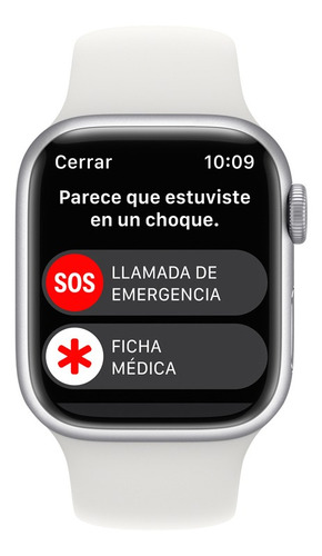 Imagen 6 de 9 de Apple Watch Series 8 GPS + Celular - Caja de acero inoxidable color plata 41 mm - Correa deportiva blanca - Patrón
