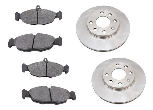 Kit 1 Balatas Del + 2 Discos Rotores Gm Chevy C3 2011