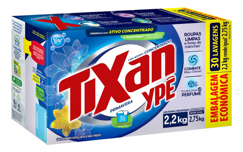 Sabão em pó Ypê Tixan Primavera antibacterial caixa 2.2 kg