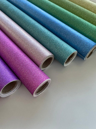 Rollo Contact Autoadhesivo Glitter Brillo 45 Cm X 10 Metros Color Blanco Traslúcido