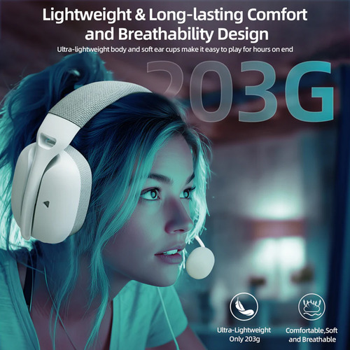 Headtset Gamer Sem Fio Attack Shark Com Microfone L80pro