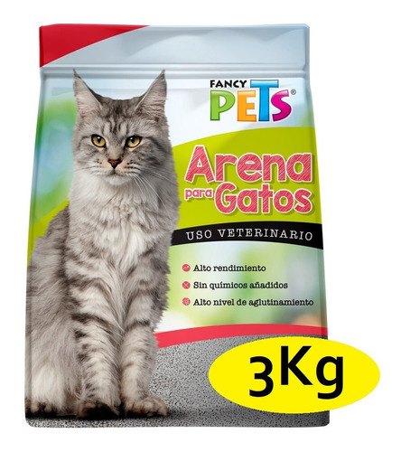 3kg Arena Bentonita Gato Alto Rendimiento Aglutinante