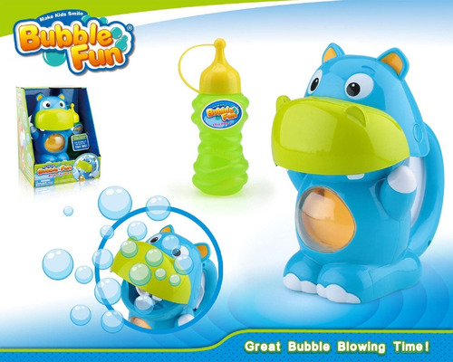 Imagen 4 de 6 de Burbujero Bubble Fun Hipopotamo Lanza Burbujas Frontal Edu