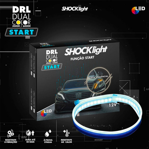 Par Fita Led Dual Color 75cm 3000k 6000k 12v