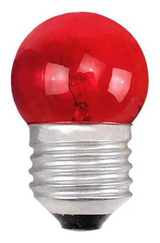 Lampada Bolinha 7w 127v Bg35 Vermelha Decoração Kit C/10