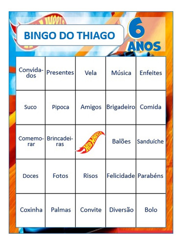 Bingo Bebê Criança Personalizado P/ Imprimir Frete Grátis