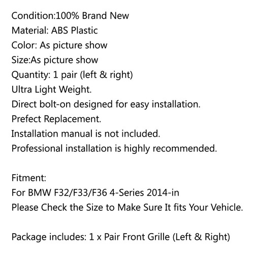 Para Para Bmw F32 F33 F36 F82 Rejilla De Riñón Dual Slat M4
