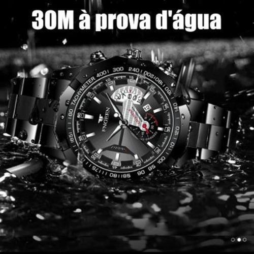 Relógio Top De Pulso Metal Esporte Masculino Com Data E Hora