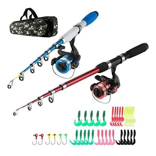 Fishing Rod And Reel Combos Collapsible Fishing Rod Kit,2pcs