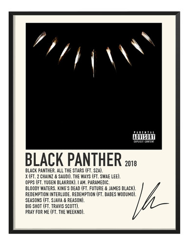 Poster Katy Perry Album Music Tracklist Black Panther 120x80