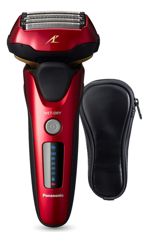 Panasonic Arc5 Electric Razor For Men With Pop-up Trimmer, Wet Dry 5-blade Electric Shaver With Intelligent Shave Sensor And 16d Flexible Pivoting Head - Es-alv6hr (red)