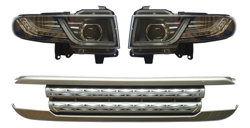 Faro Proyector Pro Led + Parrilla Toyota Fj Cruiser 