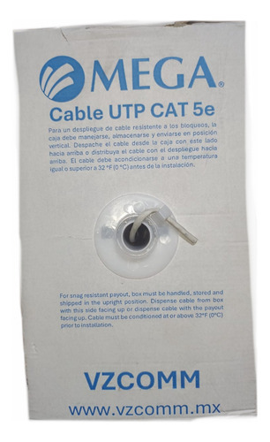 Bobina De Cable Utp Cat5e Vzcomm 100% Cobre 8 Hilos 25 Awg. (Reacondicionado)
