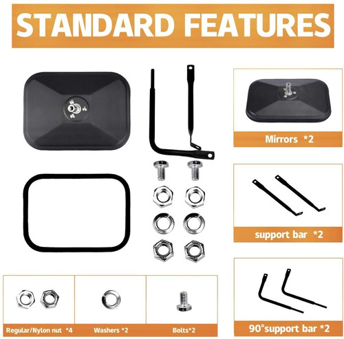 Imagen 3 de 6 de Espejos Laterales 2 Piezas Para Jeep Wrangler Abatibles