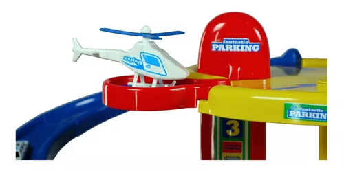 PISTA E ACESSÓRIOS 8 NÍVEIS ADVENTURE HELICÓPTERO COM 4 CARRINHOS