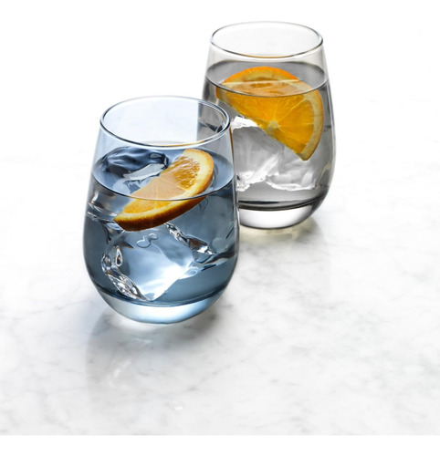 Copas De Vino Sin Tallo Libbey 231sm, Gris Piedra Lunar, De