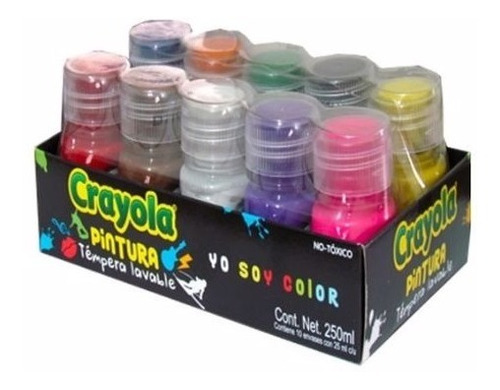 Pintura Tempera Lavable Crayola Carteles Paquete 10 Colores