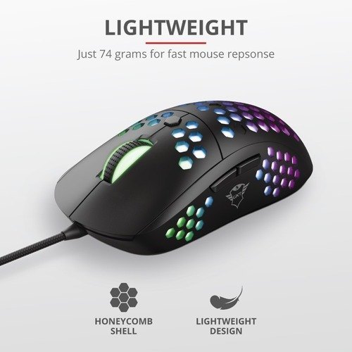 Mouse De Juego Trust Graphin Gxt 960 Led Rgb 10.000 Dpi Color Negro