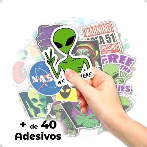 Adesivo Decorativo De Geladeira - Personageem Alien Desenho