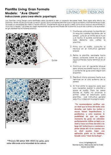 Imagen 6 de 6 de Plantilla Decorativa Ave Otomi 60 X 60 Stencil Vinil