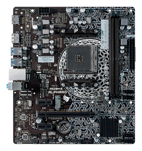 Placa macho Pichau Alphard A520m-s, DDR4, conector M-ATX AM4 M.2