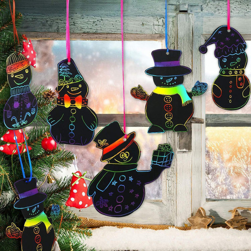 Scratch Craft De Navidad Para Niños Árbol De Navidad Muñeco