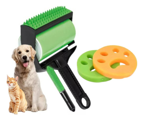 Quita Pelos Saca Pelusa Cepillo Para Mascotas Perro Gato Kit