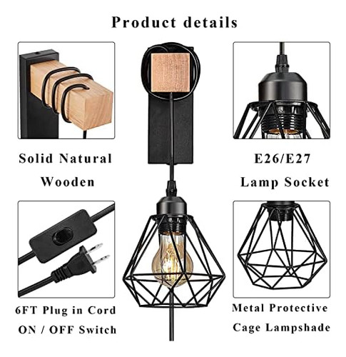 Plug In Wall Sconces Set Of Two,farmhouse Wall Mounted ...