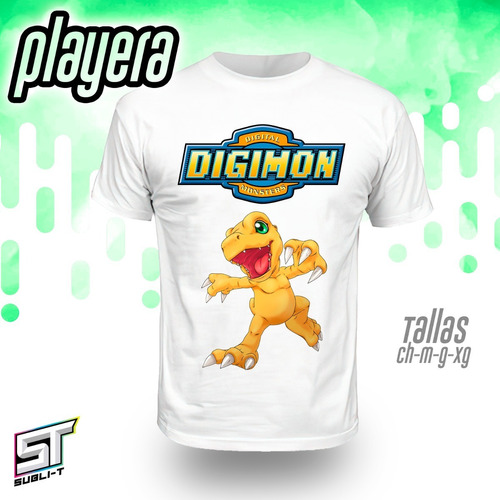 Imagen 1 de 5 de Playeras De Digimon Dgi-0002  Unisex Adultos Con Envió