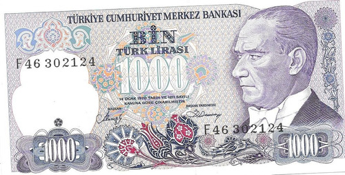 Billete Turquia 1000 Liras Año 1986 Sin Circular