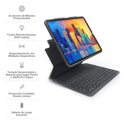 Teclado Para iPad 10.9 10 gen Y iPad 11" A16 Mas Lápiz Pro Stylus 2 Zagg BUNDLE3