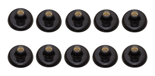 Imagem 1 de 3 de Plafon 10 Peças Soquete Porcelana E27 Cor Preto