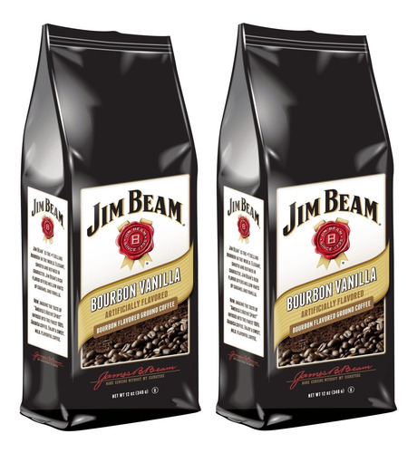 Jim Beam Bourbon Vanilla Bourbon Café Molido Aromatizado, 2 