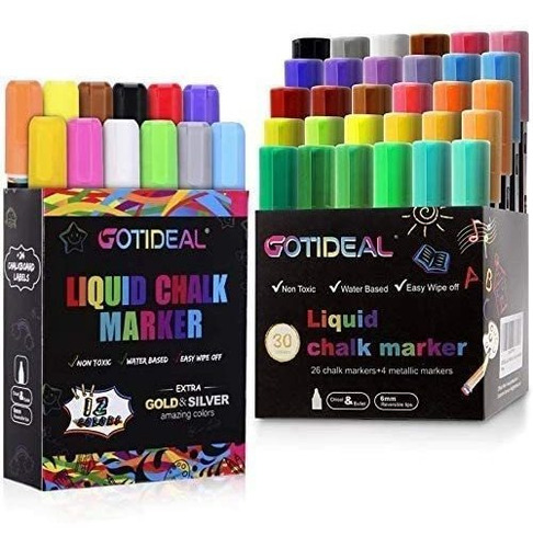 Gotideal Marcador Tiza Liquida: 30 Color 12