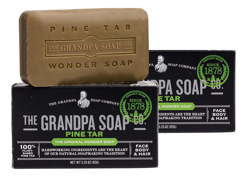 Soap The Grandpa Soap Company Pine Tar 3 En 1, 90 Ml, Paquet