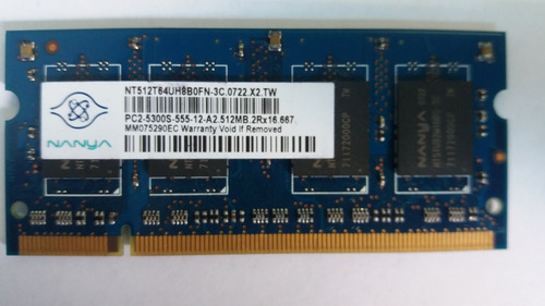 Memória 512mb 2rx16 Pc2-5300s-555-12-a2 667 Nanya