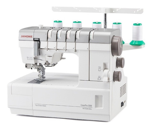 Imagen 1 de 1 de Máquina de coser collareta Janome CoverPro 3000 P portable blanca 220V
