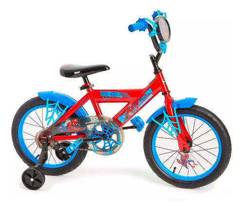 Bicicleta infantil infantil Huffy Marvel Spiderman R16 frenos caliper y contrapedal color rojo con ruedas de entrenamiento