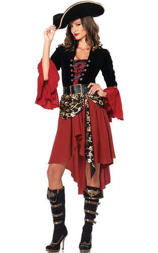 Disfraz De Pirata Jack Sparrow Halloween Cosplay For Mujer