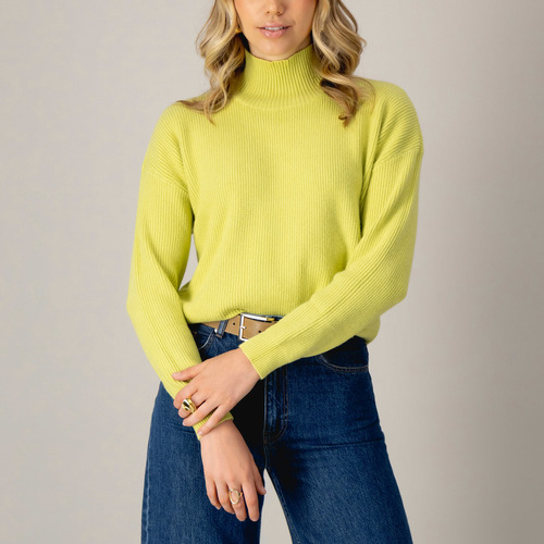 Blusa Suéter Tejido Cuello Mao Para Mujer