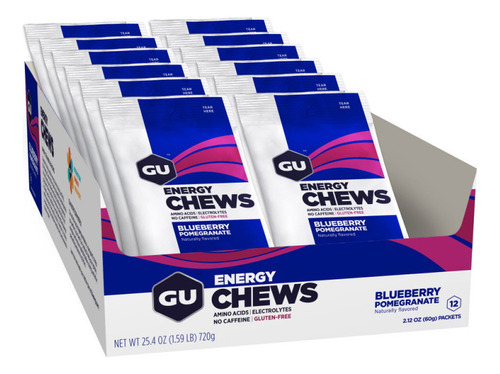 Gomita Running Gu Energy Energy Chews Blueberry Caja 12 Pz Color Chews-blueberry