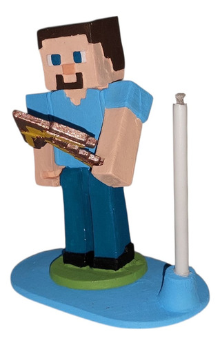 Portavela Pastel .:: Minecraft Steve V1 ::. Multicolor