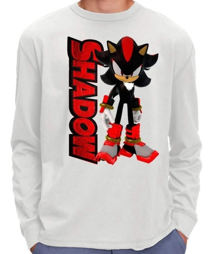 Remeras Camisetas Algodón Manga Larga  Sonic Shadow 