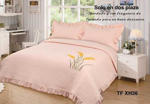 Cubrecama De Verano Quilt Cobertor 2.0 Plazas Aroma Lavanda 