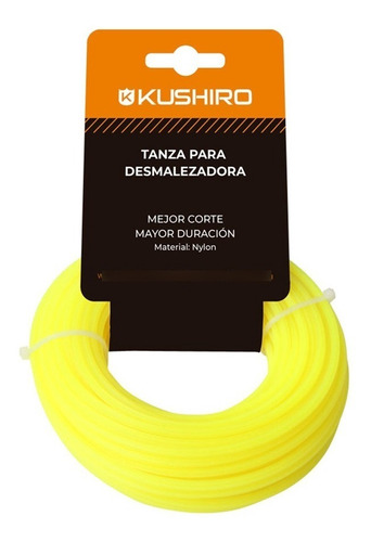 Tanza Desmalezadora Motoguadaña 2,5mm X15mts Kushiro Blister Color Amarillo