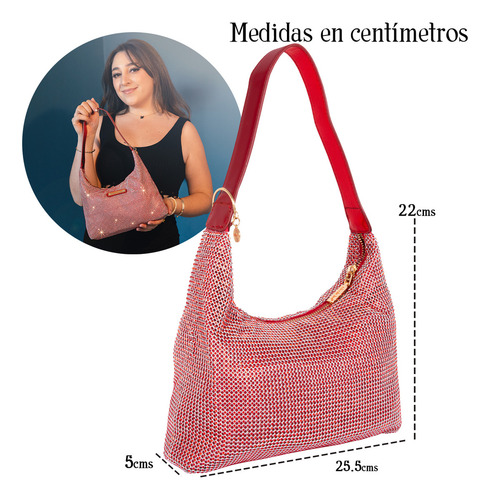 Bolsa Hobo Nicole Lee Celestia De Fiesta Fw23 Color Rojo