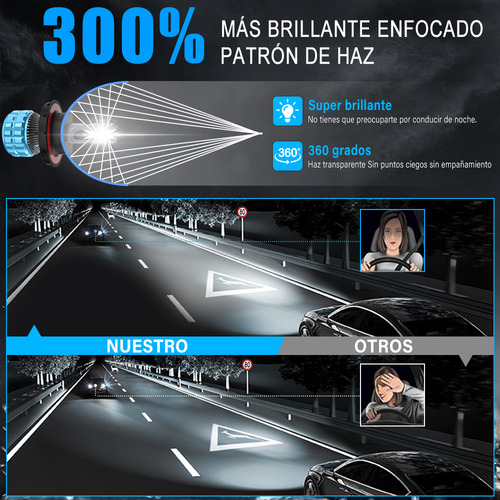 Kit De Focos Led Alta Baja H13 9008 22000lm 6500k Blanco Mini Cooper Convert 2015