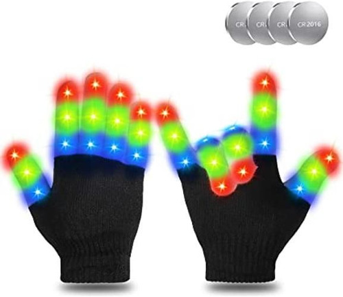 Guantes Led Intermitentes Para Niños 3 Colores 6 Modos