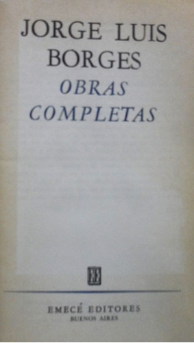 Obras Completas Jorge Luis Borges