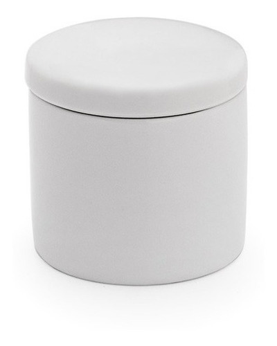 Porta Algodão Porcelana Pote De Louça Branca Com Tampa